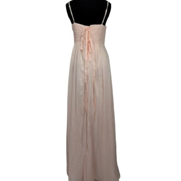 Pink Blush Baby Pink Chiffon Maxi Maternity Dress S Cottagecore Coquette Mesh - Picture 4 of 9